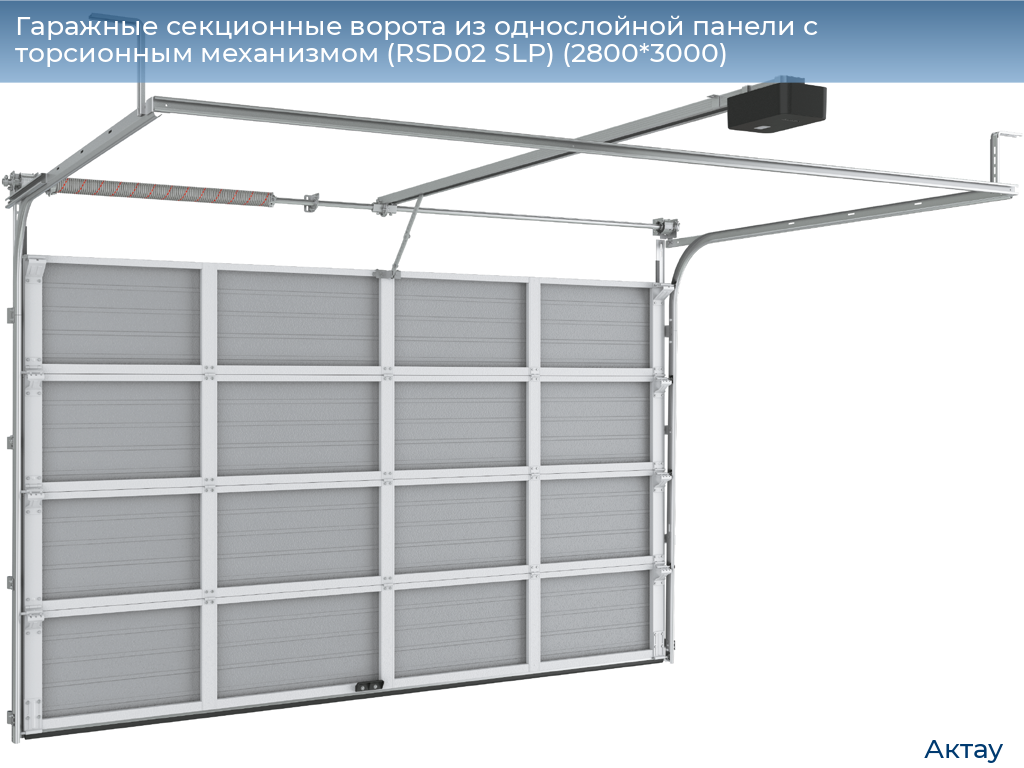 Гаражные секционные ворота из однослойной панели с торсионным механизмом (RSD02 SLP) (2800*3000), aktau.doorhan.ru