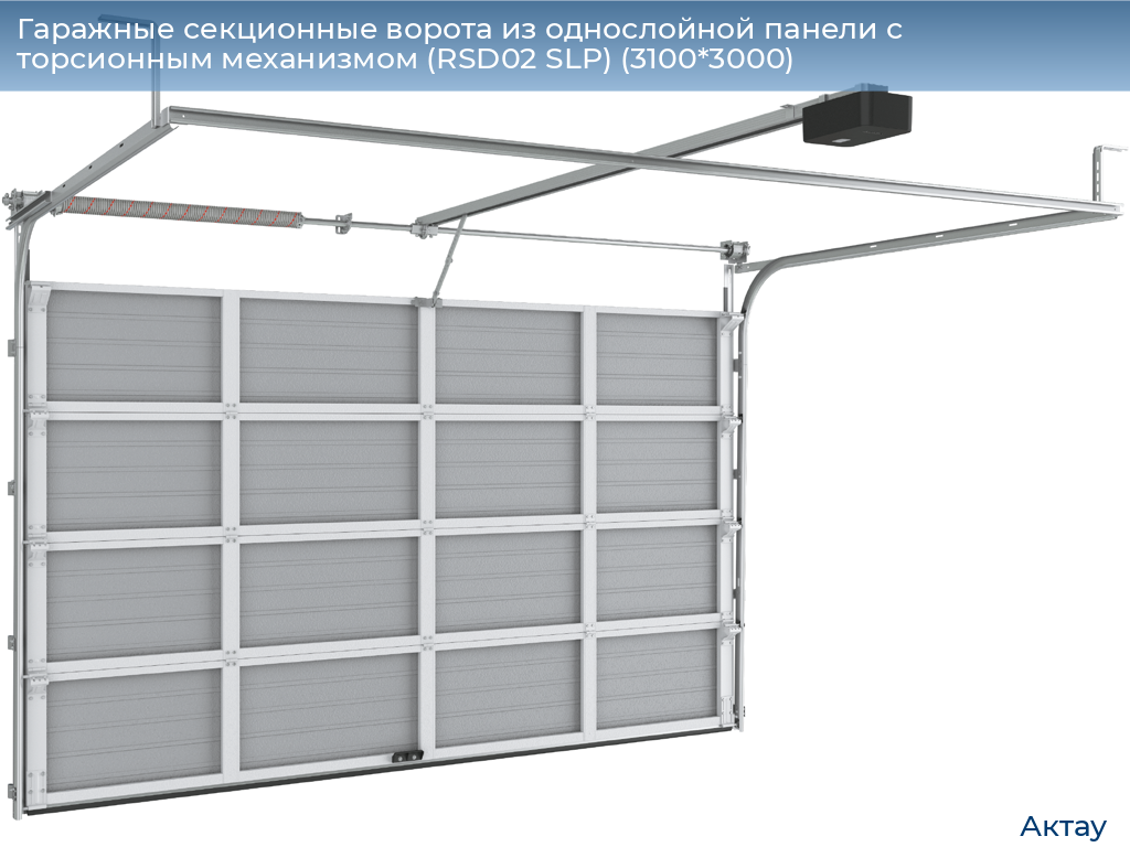 Гаражные секционные ворота из однослойной панели с торсионным механизмом (RSD02 SLP) (3100*3000), aktau.doorhan.ru