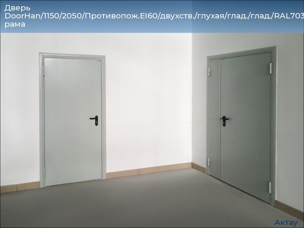 Дверь DoorHan/1150/2050/Противопож.EI60/двухств./глухая/глад./глад./RAL7035/прав./угл. рама, aktau.doorhan.ru