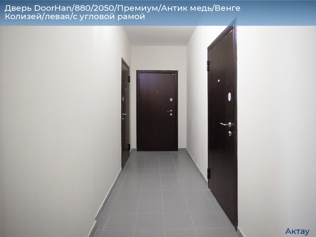 Дверь DoorHan/880/2050/Премиум/Антик медь/Венге Колизей/левая/с угловой рамой, aktau.doorhan.ru