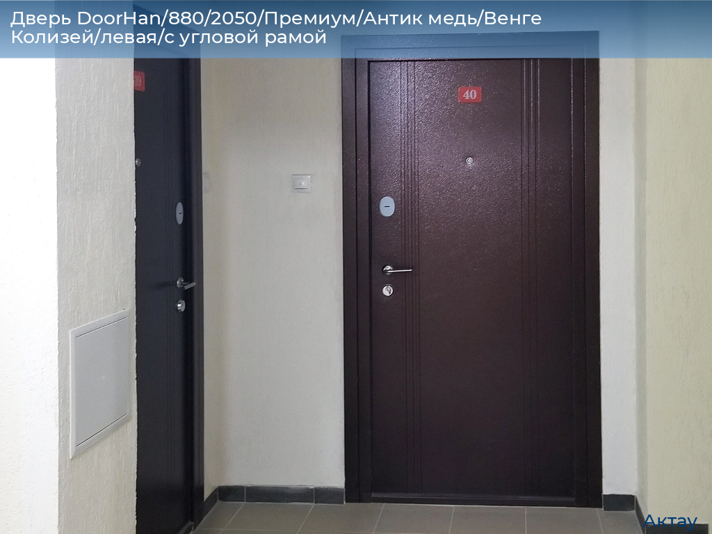 Дверь DoorHan/880/2050/Премиум/Антик медь/Венге Колизей/левая/с угловой рамой, aktau.doorhan.ru