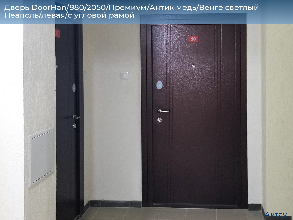 Дверь DoorHan/880/2050/Премиум/Антик медь/Венге светлый Неаполь/левая/с угловой рамой, aktau.doorhan.ru