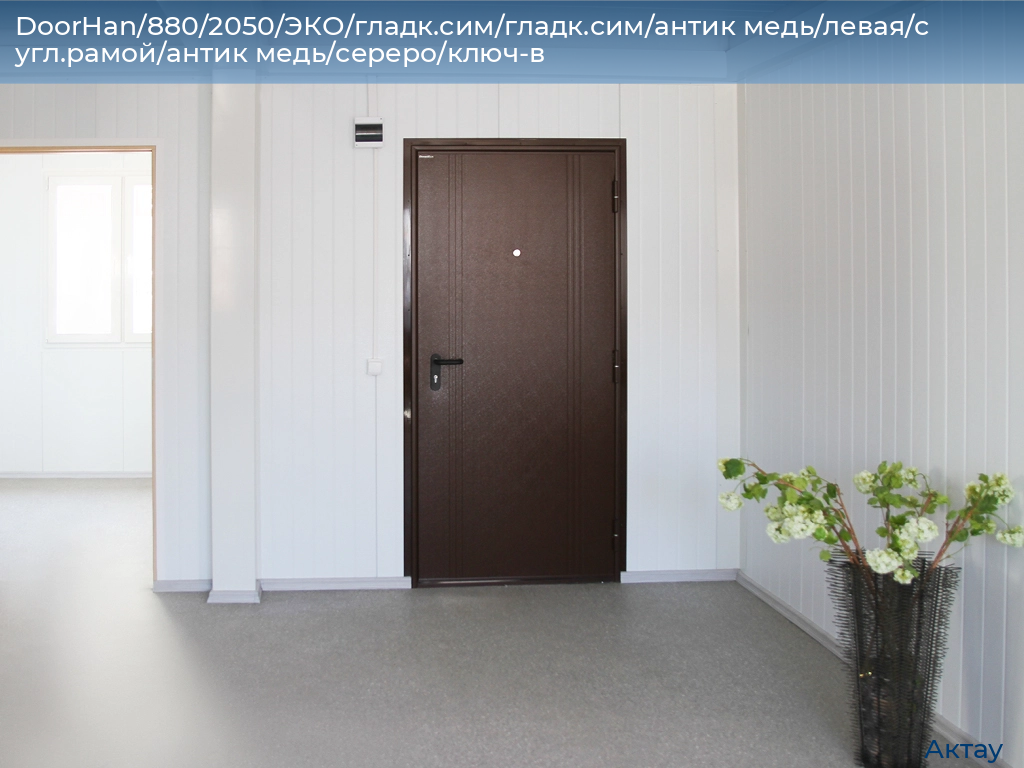 DoorHan/880/2050/ЭКО/гладк.сим/гладк.сим/антик медь/левая/с угл.рамой/антик медь/сереро/ключ-в, aktau.doorhan.ru