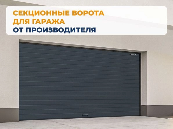 Секционные ворота 2500х2150 мм антрацитовые DoorHan RSD02, aktau.doorhan.ru